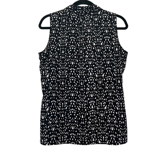 Loft Black & White Speckled Sleeveless Blouse - Picture 2 of 4